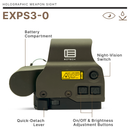 EOTech EXPS3-0 HWS Red Dot Sight, 68 MOA Circle 1 MOA Dot, OD GREEN EXPS3-0ODGRN