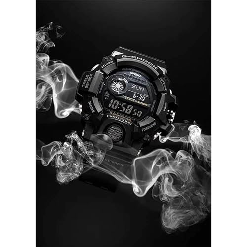 Casio mens Tactical Rangeman G-Shock Solar Atomic Watch, Black/Black, GW9400-1B