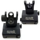 AYIN Tactical Flip Up Iron Sights for Rifle, Rapid Transition Backup Front and Rear Iron Sight, Picatinny Rail and Weaver Rail (Inline Sight)