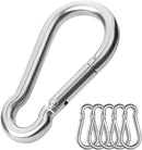 2" Stainless Steel Carabiner, Heavy-Duty Clips,304 Stainless-Steel, Hiking, Key Rings, Camping, Outdoor, Gyms, Hammocks, Ropes, Outdoor Adventures, 6ea /PK