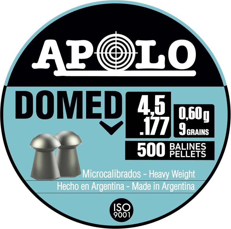 Apolo Domed Airgun Pellets, 4.5mm.177 Caliber, E19913 Silver