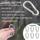 2" Stainless Steel Carabiner, Heavy-Duty Clips,304 Stainless-Steel, Hiking, Key Rings, Camping, Outdoor, Gyms, Hammocks, Ropes, Outdoor Adventures, 6ea /PK