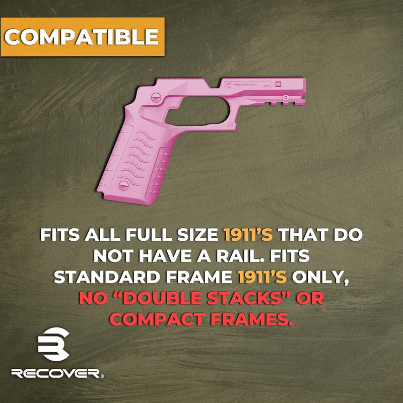 Recover Tactical CC3H Grip and Rail System for The 1911 - PINK