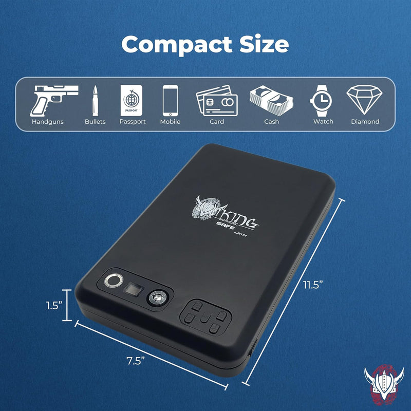 Viking Biometric Fingerprint Safe, Biometric Fingerprint Gun Safe with LCD Screen, New 2024 Model, Weather & Dust Resistant IP65